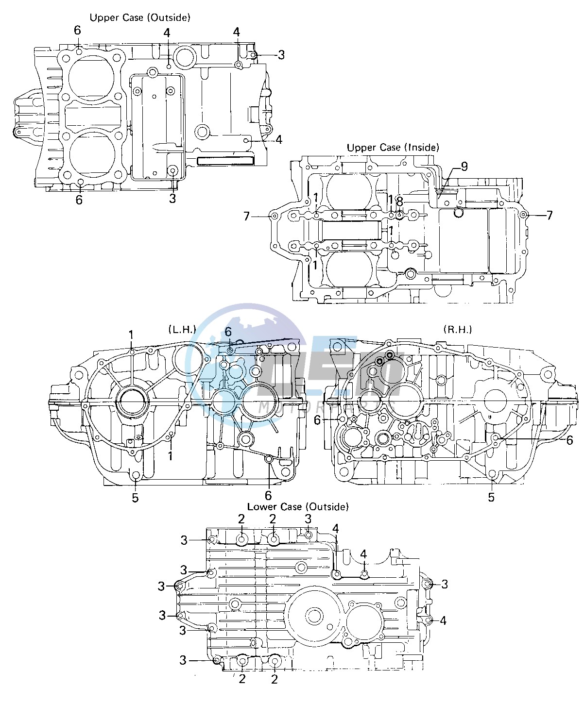 CRANKCASE BOLT & STUD PATTERN