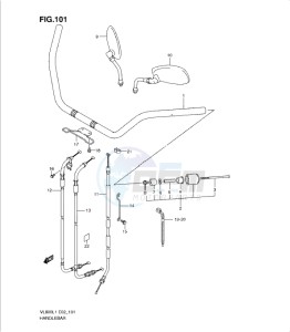 VL800 drawing HANDLEBAR (VL800L1 E19)