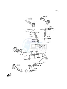 KLV1000 LV1000-A2H GB XX (EU ME A(FRICA) drawing Valve(s)/Camshaft(s)