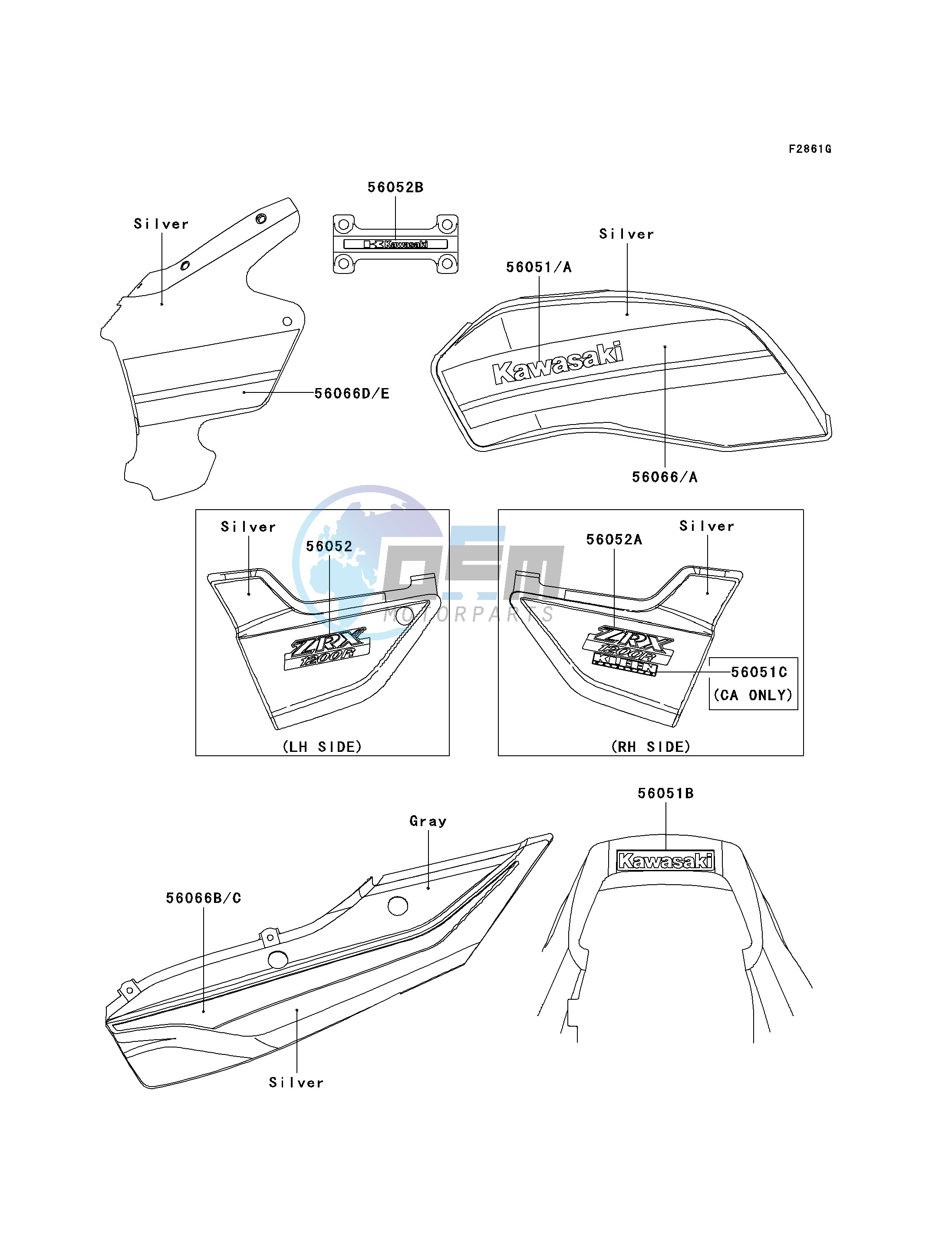 DECALS-- SILVER- --- ZR1200-A3- -