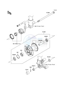 D-TRACKER 125 KLX125DEF XX (EU ME A(FRICA) drawing Front Hub