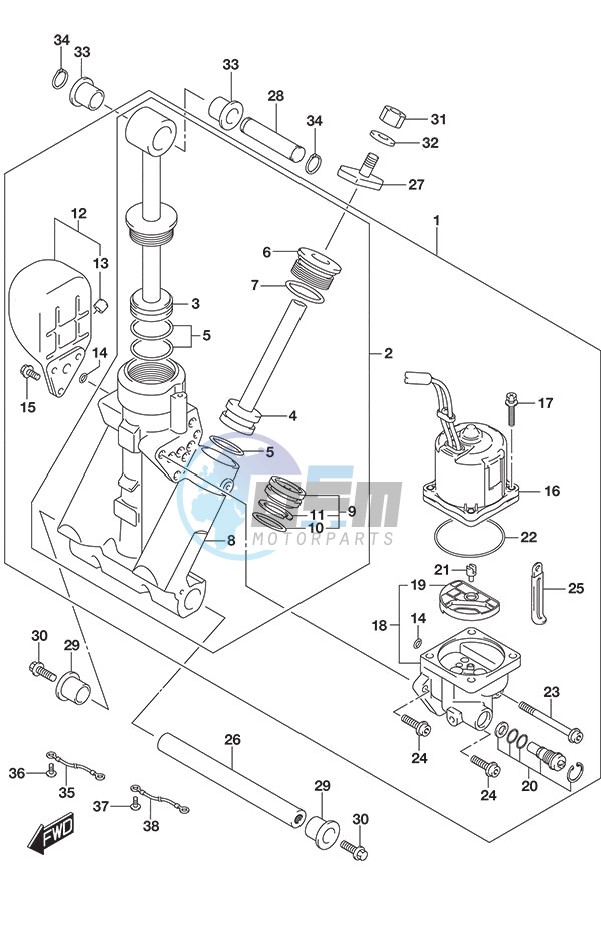 Trim Cylinder SS Model w/Transom (L)