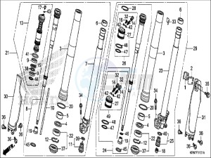CRF250RH Europe Direct - (ED) drawing FRONT FORK (CRF250RF H)
