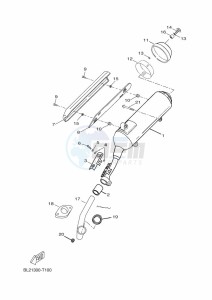 YP125RA XMAX 125 ABS (BL27) drawing EXHAUST