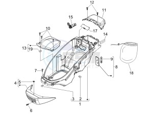 Beverly 250 Cruiser e3 drawing Helmet box - Undersaddle