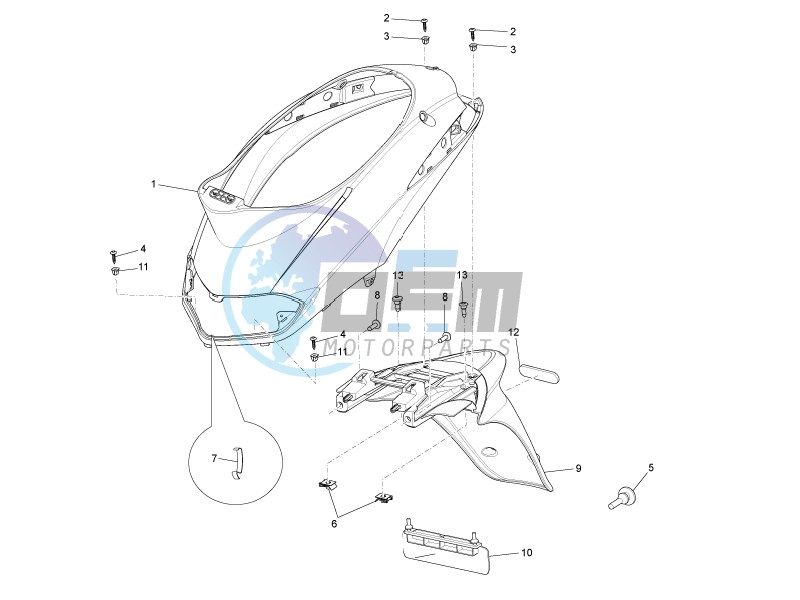 Rear cover - Splash guard