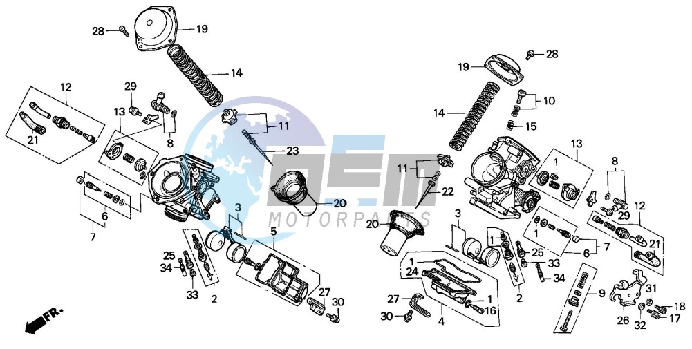 CARBURETOR (DUAL) (COMPONENT PARTS)