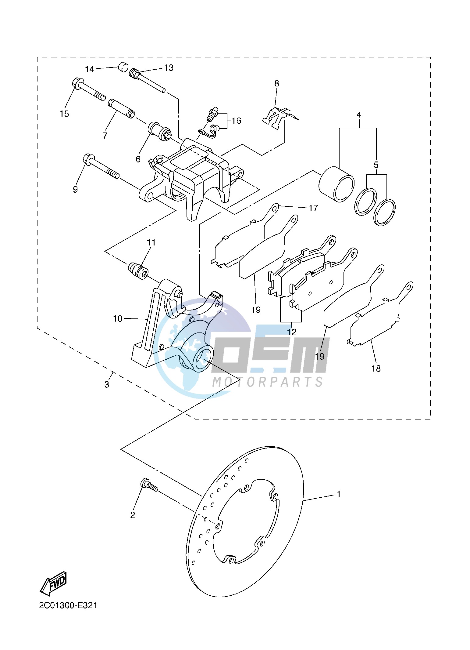 REAR BRAKE CALIPER