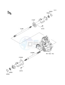 KAF 400 A [MULE 610 4X4] (A6F-AF) A6F drawing REAR AXLE