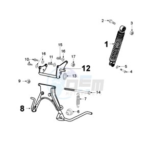 VIVA XRN A EU1 drawing REAR SHOCK AND STAND