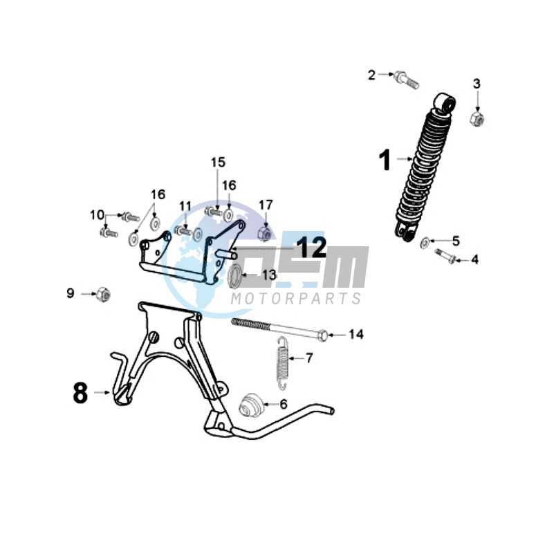 REAR SHOCK AND STAND