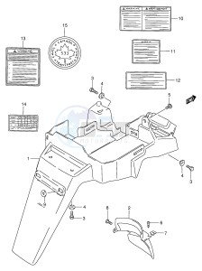 AE50 (E28) drawing REAR FENDER - LABEL