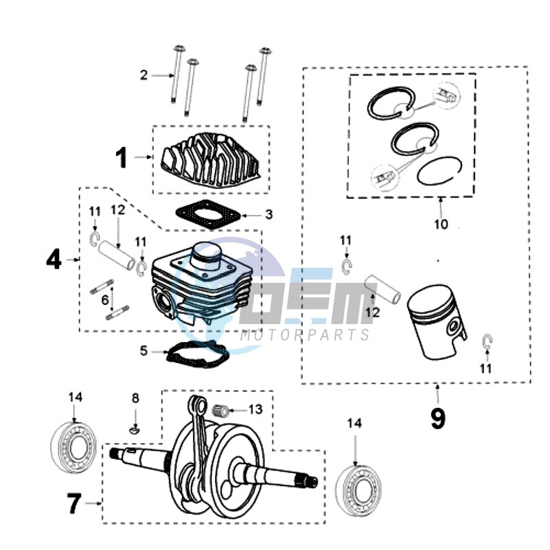 CRANKSHAFT AND CYLINDER