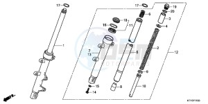 CBR125RD CBR125R E drawing FRONT FORK