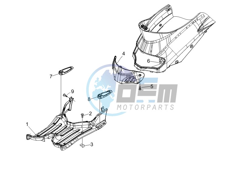 Central cover - Footrests