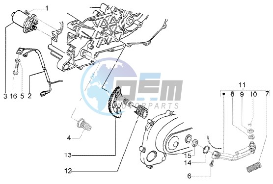 Starting motor-starter lever