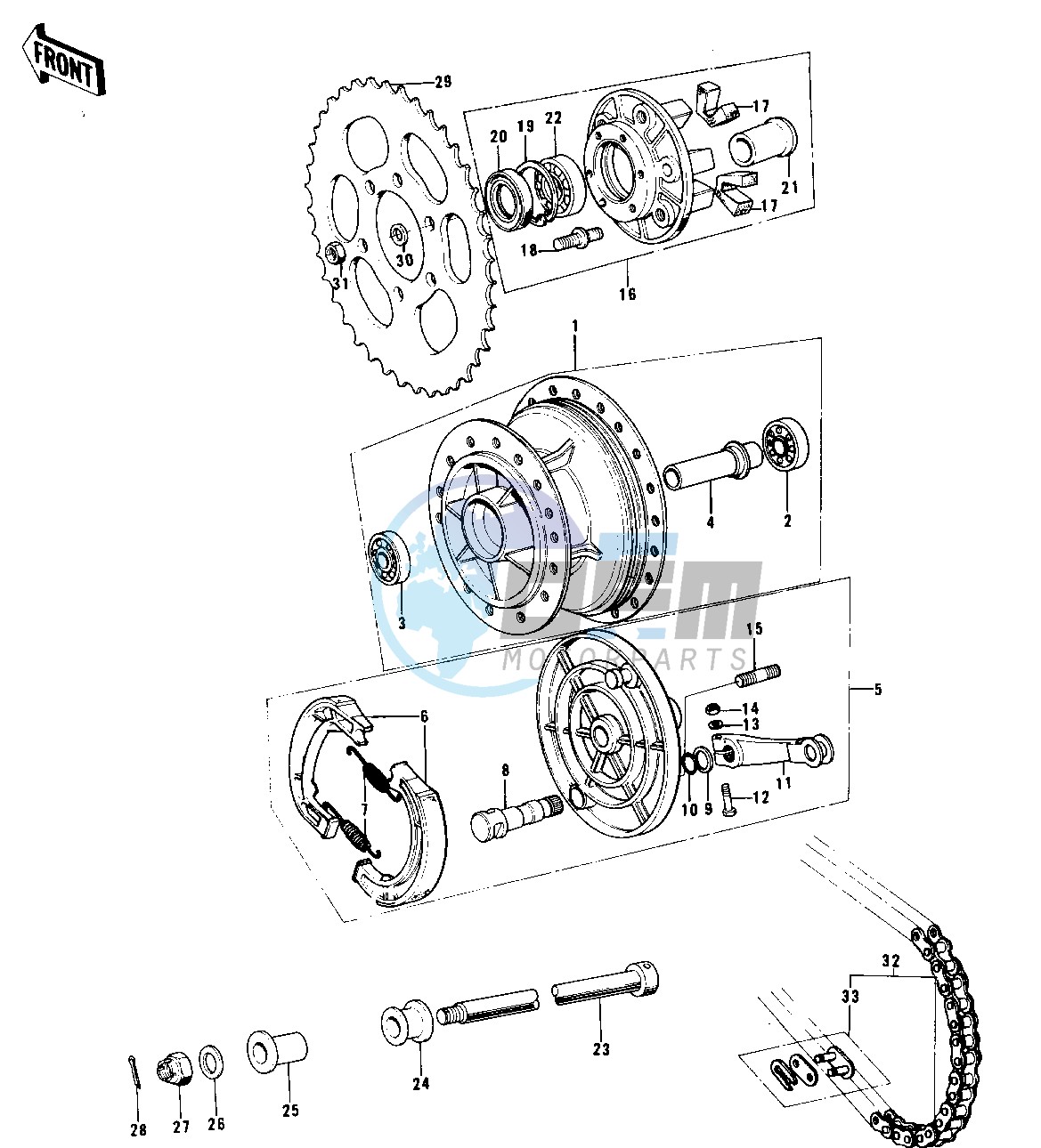 REAR HUB_BRAKE_CHAIN -- 74 KX 450- -