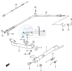 GZ250 (K2) drawing STAND - REAR BRAKE