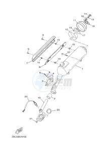 YPR250RA XMAX 250 ABS EVOLIS 250 ABS (2DL7 2DL7) drawing EXHAUST