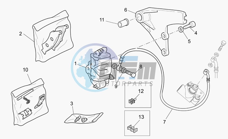 Rear brake caliper