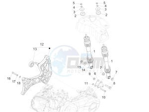 GTS 250 (EMEA, APAC) (AU, Eu, IL, J, Ri) drawing Rear suspension - Shock absorber/s