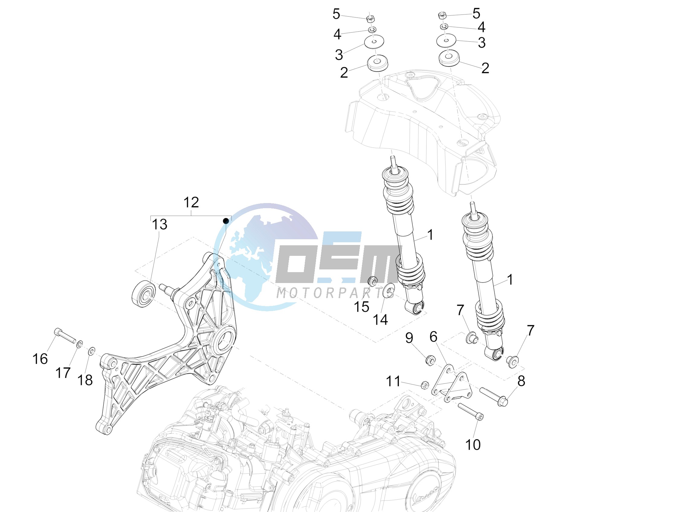 Rear suspension - Shock absorber/s