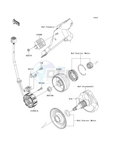 KLX 450 A [KLX450R] (A8F-A9F) A9F drawing GENERATOR