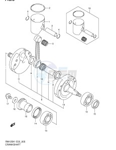 RM125 (E2) drawing CRANKSHAFT