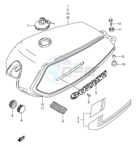 AX100 (E94) drawing FUEL TANK (MODEL R)