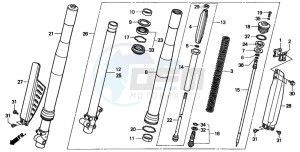 CR80R drawing FRONT FORK