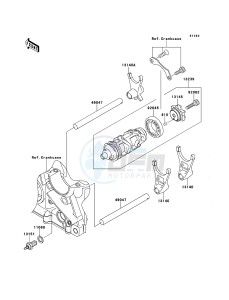 Z750 ZR750LBF FR GB XX (EU ME A(FRICA) drawing Gear Change Drum/Shift Fork(s)