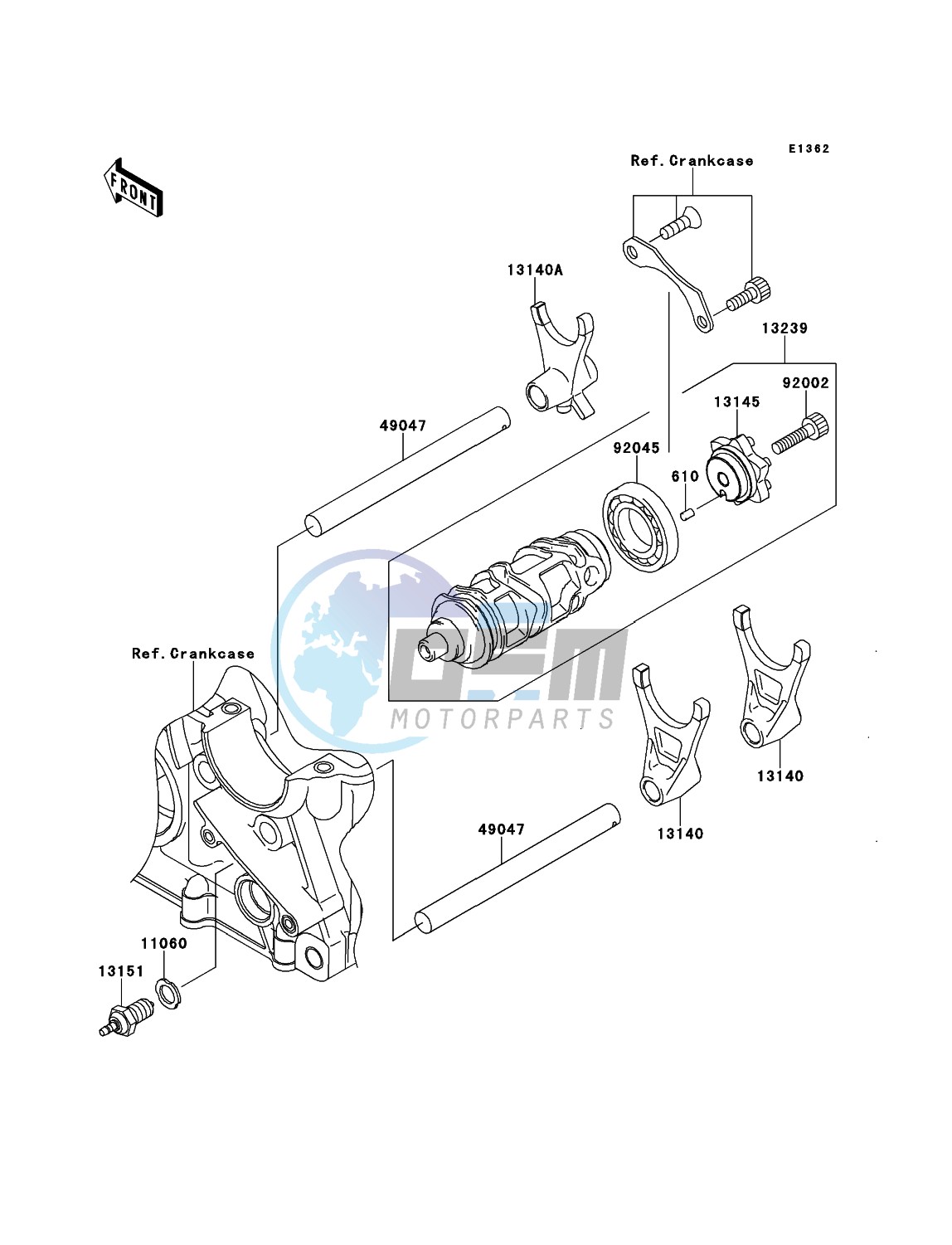 Gear Change Drum/Shift Fork(s)