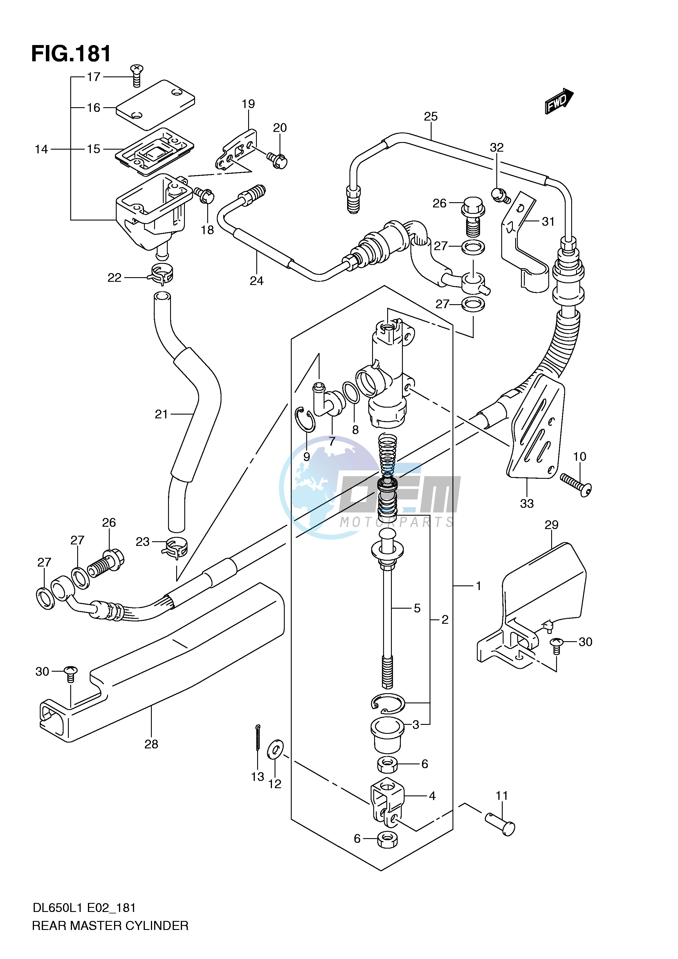 REAR MASTER CYLINDER (DL650AL1 E19)