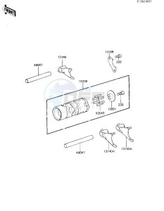 KX 80 C [KX80] (C2) [KX80] drawing GEAR CHANGE DRUM & FORKS -- 82 KX80-C2- -