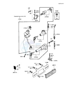 KZ 1100 L [LTD SHAFT] (L1) [LTD SHAFT] drawing IGNITION SWITCH_LOCKS_REFLECTORS