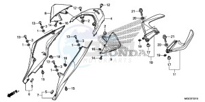 VFR1200FDF VFR1200F Dual Clutch E drawing REAR COWL