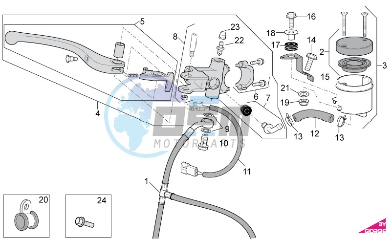 Front master brake cilinder