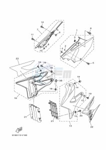 YZ125X (B1B5) drawing SIDE COVER