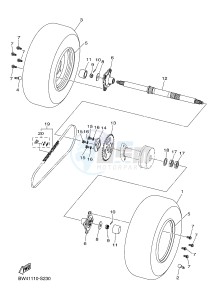 YFZ50 (BW43) drawing REAR AXLE & WHEEL