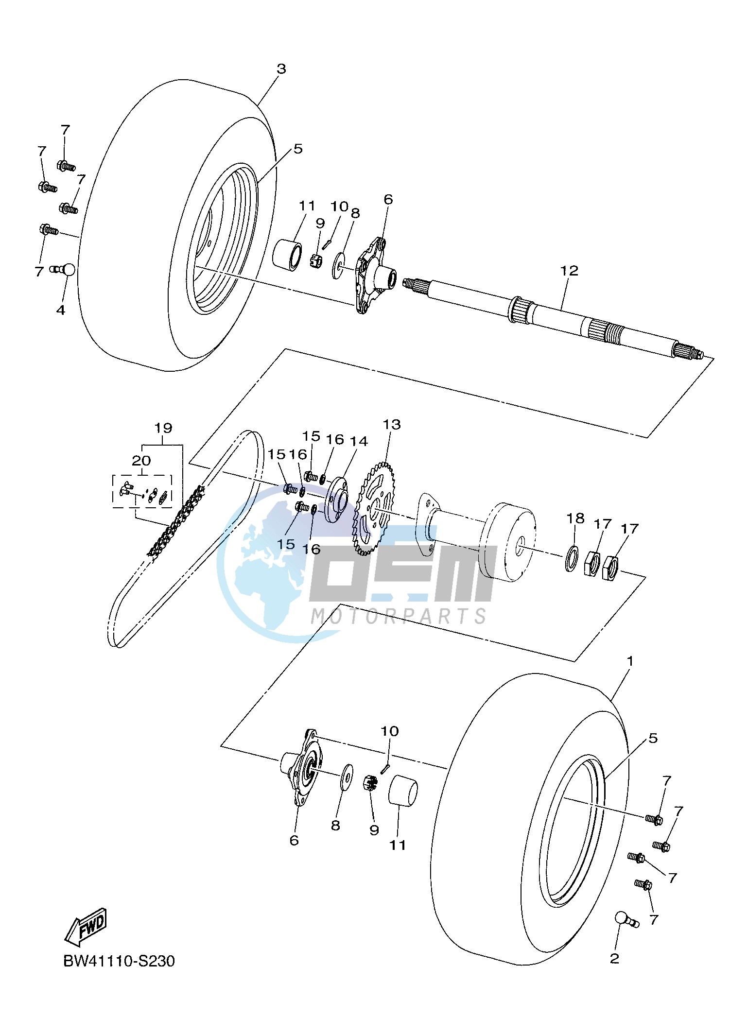 REAR AXLE & WHEEL