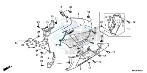 CBR600RRD CBR600RR UK - (E) drawing MIDDLE COWL/LOWER COWL (L.)