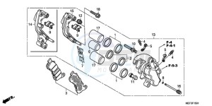 FJS400D9 SI - (SI) drawing FRONT BRAKE CALIPER (FJS4 00D9/FJS400A)