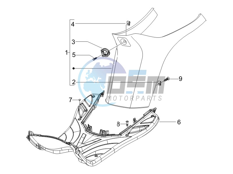 Central cover - Footrests