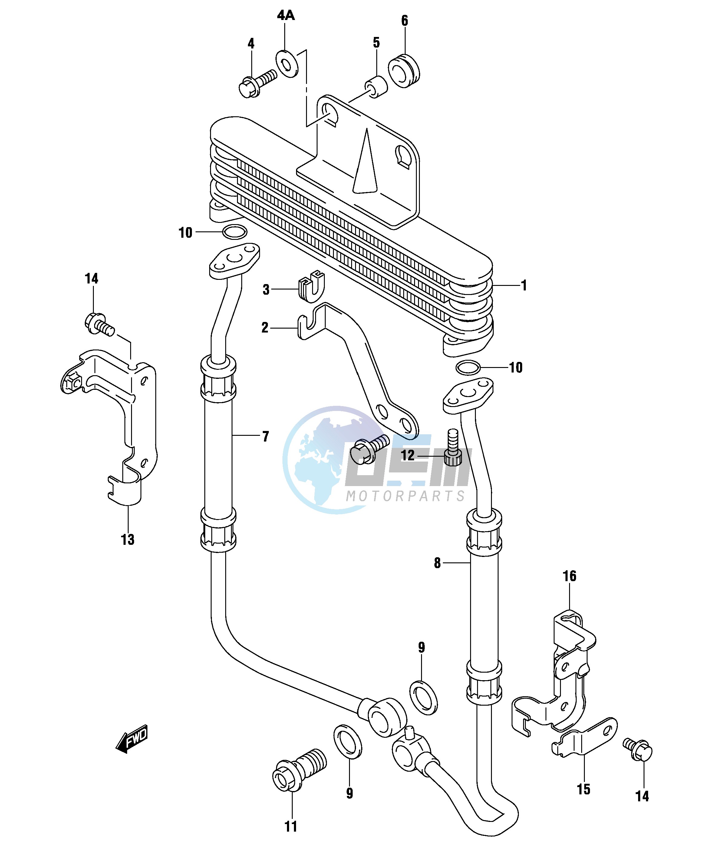 OIL COOLER (GS500FK4 FUK4)