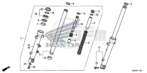 CBR500RAD CBR500R ABS UK - (E) drawing FRONT FORK