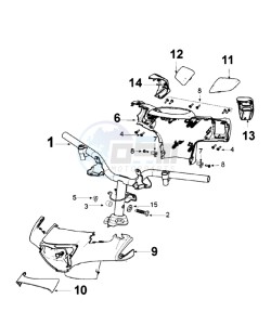 DJANGO 125 EVASION drawing HANDLEBAR ROD - HEADLIGHT COVER