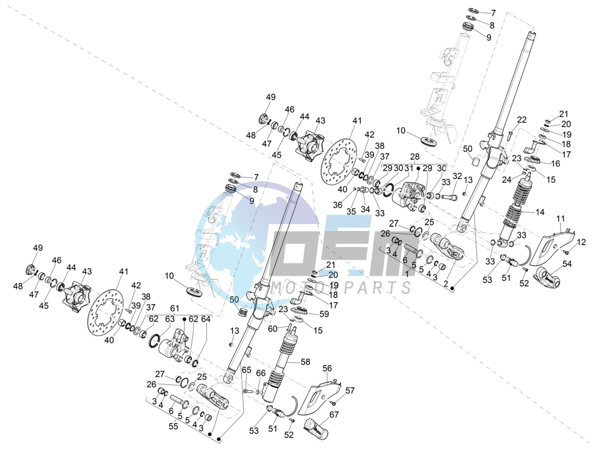 Fork/steering tube - Steering bearing unit