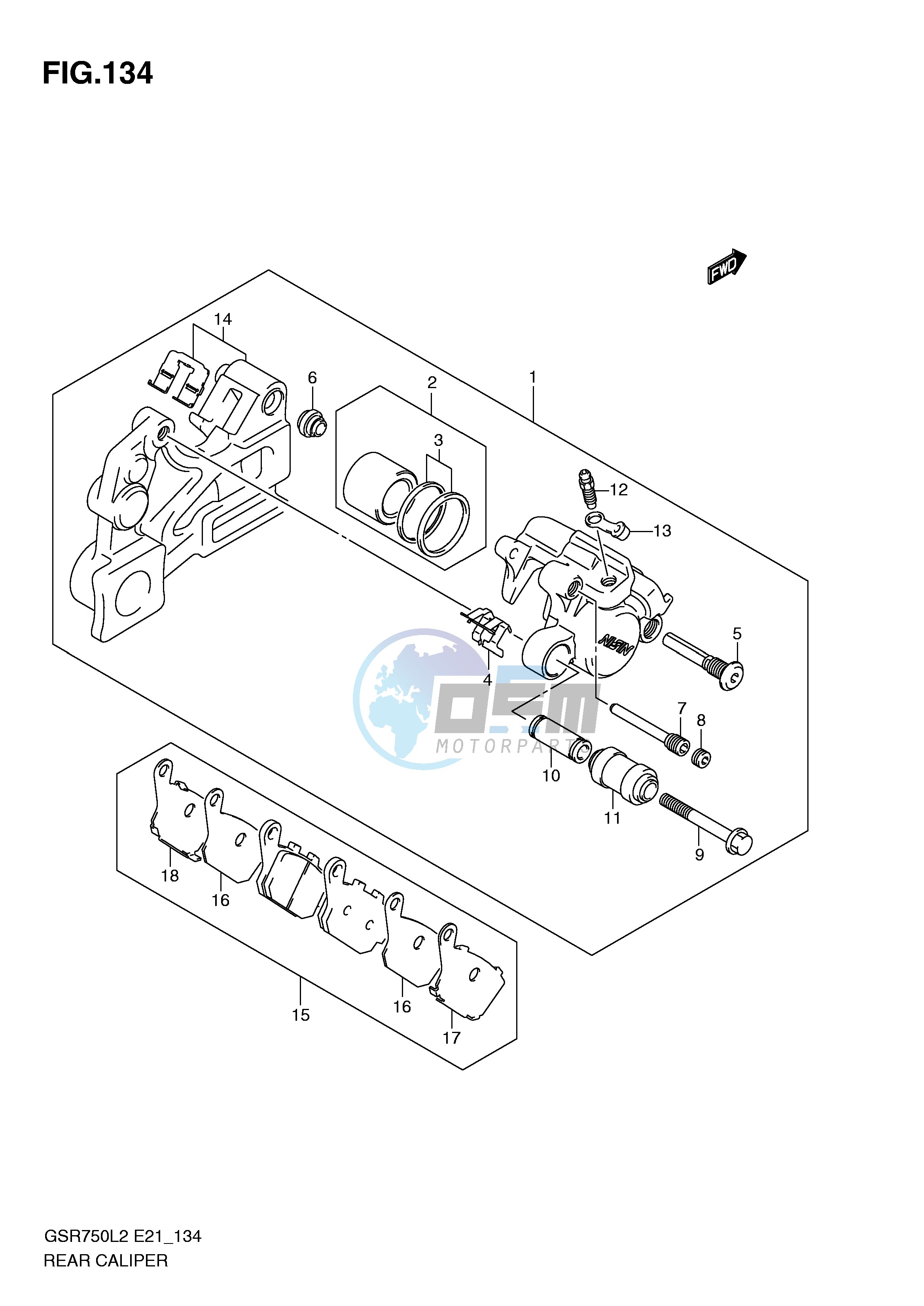 REAR CALIPER (GSR750UEL2 E21)