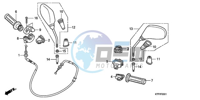 SWITCH/CABLE/MIRROR (SH1259/1509)