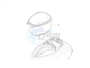 VXL 125 4T 3V drawing Helmet housing - Undersaddle